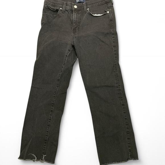 GAP Womens 8/29R Kick‎ Fit Black Washed Straight Fit Cropped Rodeo Cowgirl - Picture 1 of 7